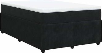 vidaXL Cama Box Spring Con Colch&oacute;n Terciopelo Negro 120x200 Cm Vidaxl