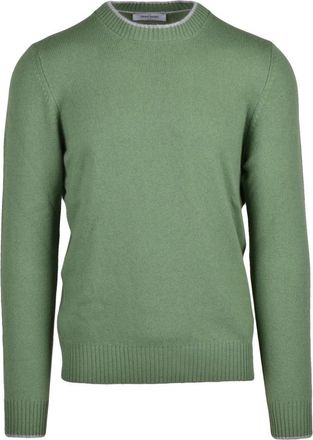 Gran Sasso Pullover met ronde hals - Heren - Ronde hals truien - Groen - XL - Wol - Truien & Vesten