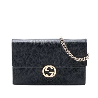 Gucci Pre-owned Cross Body Bags, female, Black, Size: ONE SIZE Pre-owned Wallet on Chain