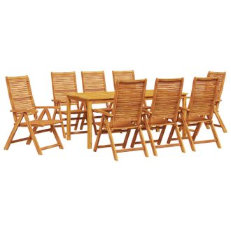 vidaXL Conjunto De Comedor De Jard&iacute;n 9 Uds. Marr&oacute;n Vidaxl