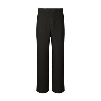 Issey Miyake Straight Trousers, male, Black, Size: L Straight Trousers