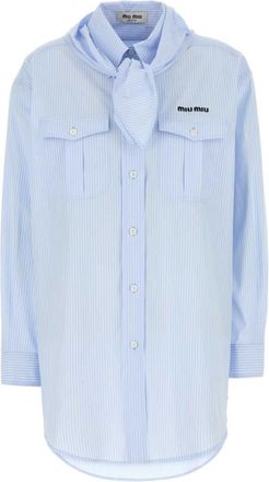 Miu Miu Light Blue Regular Stripes Shirt