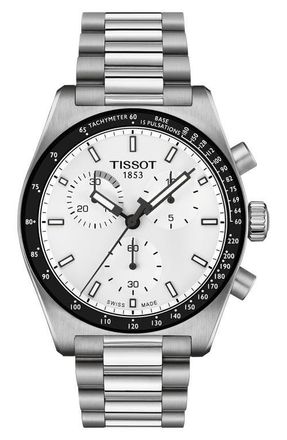 Tissot PRS 516 Chronograph Bracelet Watch, 40mm in White at Nordstrom