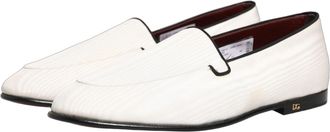 Dolce & Gabbana Mens Textured Leather Smoking Loafer White