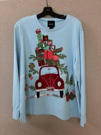 Berek Womens To Grandmothers House Long Sleeve Top In Blue