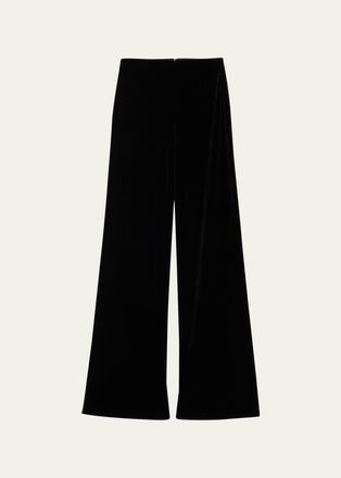 Teri Jon Mid-Rise Velvet Pants