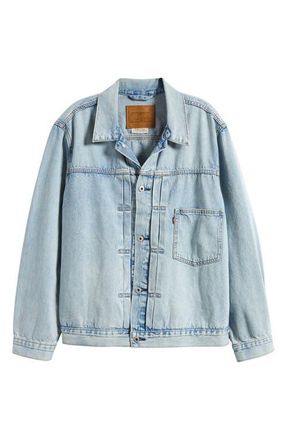 Levi's Type 1 Denim Trucker Jacket in Turquoise Rivet Trucker at Nordstrom, Size Large