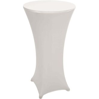 Hhg Tavolo bistro bar M28 alluminio 60x60x70/110cm con copritavolo elasticizzato avorio beige