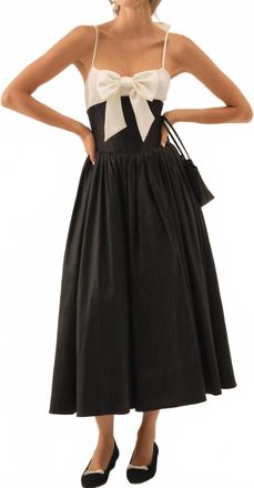 For Love & Lemons Womens Emalie Taffeta Midi Dress In Black