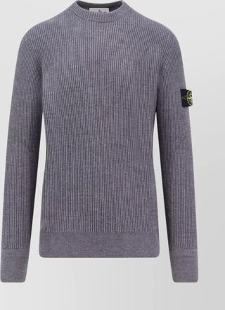 Stone Island ribbed long sleeve crew neck sweater