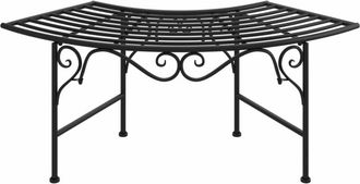 vidaXL Banco De Jard&iacute;n De Acero Negro 113 Cm Vidaxl