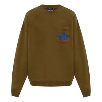 Dsquared2 Pocket Logo Militairgroene Sweatshirt