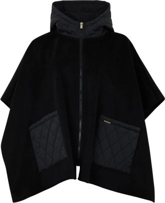 Twinset Poncho - Dames - Ponchos - Zwart - ONE Size - Polyester - Jassen