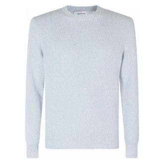 Gran Sasso Round-neck Knitwear, male, Blue, Size: 2XL Round Neck Sweater