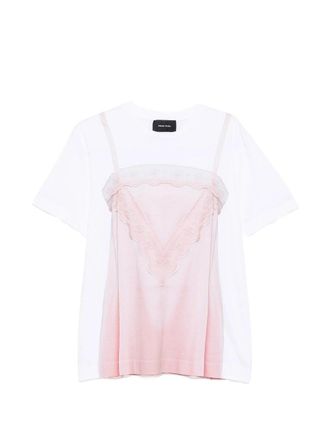 Simone Rocha Satin Slip Dress Trompe Loeil Print T-shirt