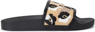 Carvela Womens Giorgia Flower Slider Sandals - Black Fabric - Size UK 6