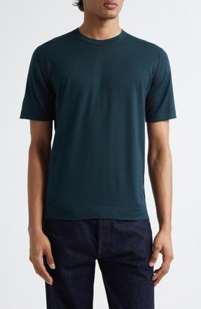 John Smedley Lorca Crewneck T-Shirt in Rainforest at Nordstrom, Size Xx-Large