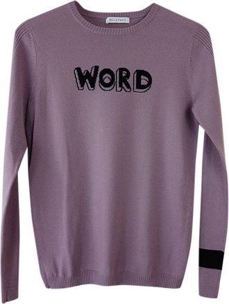 Bella Freud Purple Wool Word Jumper Size S