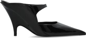 Ferragamo Jasir Wedge Mules - Dames - Muiltjes - Zwart - 36 EU - Leer - Schoenen