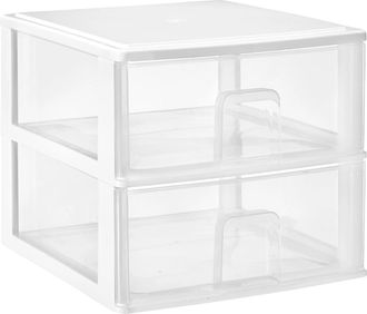 OEM Cajonera Apilable, Organizaci&oacute;n Vers&aacute;til, 2 Cajones Blancos De 38x37x32,2 Cm, 2 Unidades