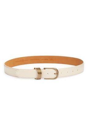Treasure & Bond Parker Brass Hoop Leather Belt in Ivory Pearl at Nordstrom Rack, Size X-Small