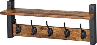 Sorbus Wall Mount Xl Coat Hooks Floating Shelf