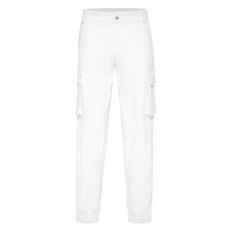 Philipp Plein Broeken, Heren, Wit, L, Katoen, Velvet Long Broeken Cargo Fit