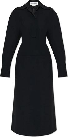 Victoria Beckham Jurk met kraag - Dames - Casual kleedjes - Zwart - 2XS - Leer - Kleedjes