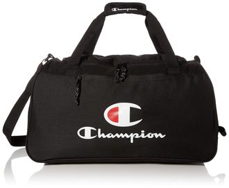Champion Unisexs Progress Duffel Bag, Black Solid/White, One Size