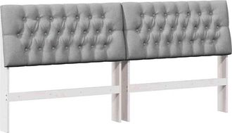 vidaXL Upholstered Headboard Light Grey 200 cm Solid Pine Wood vidaXL