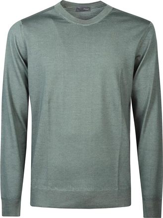 Drumohr Crewneck Trui - Heren - Ronde hals truien - Groen - M - Wol - Truien & Vesten