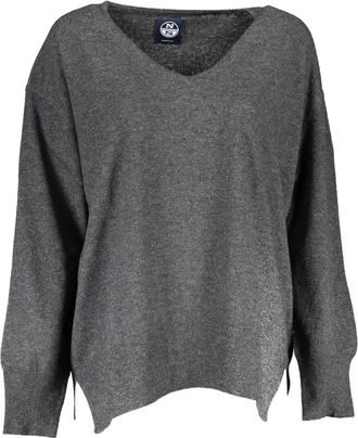 North Sails V-hals T-shirt met lange mouwen - Dames - V-hals truien - Grijs - XS - Truien & Vesten