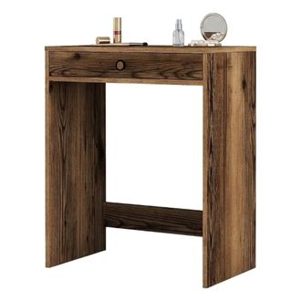 Dmora Toeletta Carde, Tocador Con Espejo Incluido, Un Caj&oacute;n, Tablero De Madera Nobilitada, 70x85x40h Cm Marr&oacute;n Nogal