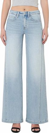 Flying Monkey Panel Wide Leg Jeans In Blue