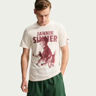 Nike Jannik Sinner Nike Mens Court Dri-FIT Graphic Tennis T-Shirt in Brown | IZ2725-110