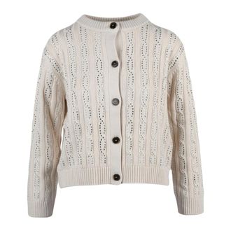 Marella Truien & Vesten, Dames, Beige, M, Katoen, Cardigan Girocollo