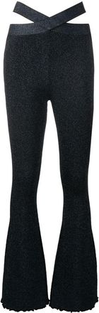 3.1 Phillip Lim cut out-detail wide-leg trousers - women - Viscose/Polyester/Metallic Fibre/Nylon - S - Black