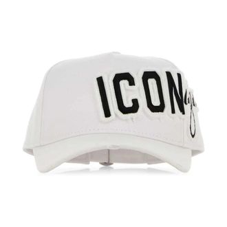 Dsquared2 Iconique Baseball Cap - Heren - Petten - Wit - ONE Size - Katoen - Accessoires