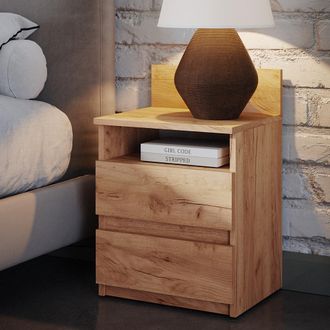 Vicco Mesilla De Noche Monty, Roble Dorado, 39.6 X 59.1 Cm Lote De 2
