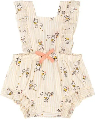 Disney Winnie the Pooh Sleeveless Bubble Romper in Ivory Pooh Piglet at Nordstrom, Size Newborn