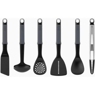 Joseph Joseph Juego De Carrusel De Utensilios Grises Joseph Joseph Elevate De 6 Piezas Con Pinzas, Dise&ntilde;o Ergon&oacute;mico Y Funcional, Ideal Para Cocina Moderna, Resiste