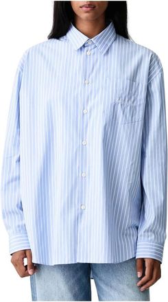 Sporty & Rich Camicia Logo Signature - - Blouses & Shirts - Donna - Blu - L