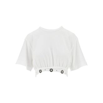 Pinko Cropped T-shirt with texan details Woman XS