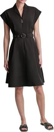 DKNY Belted A-Line Shirtdress in Black at Nordstrom Rack, Size 10