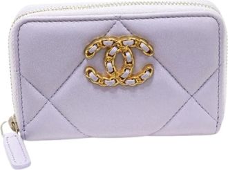 Chanel Pre-owned Wallets, female, Purple, Size: ONE SIZE Pre-owned Leather wallets