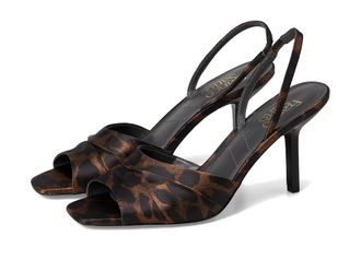 Franco Sarto Gogia Slingback Sandals Womens Sandals Leopard Satin Animal Print : 9.5 M, Leather/Textile