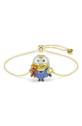 Swarovski Minions Bob Crystal Chain Bracelet in Gold/Multi at Nordstrom