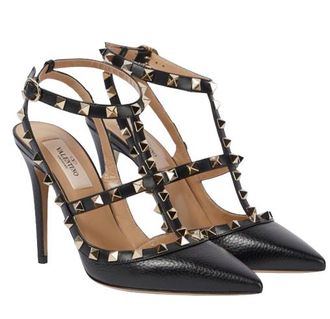 Valentino Garavani Valentino Black/Silver Rockstud Sandals Size 38