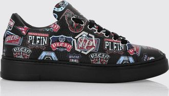 Philipp Plein Sneakers low-top in pelle di vitello con stampa grafica