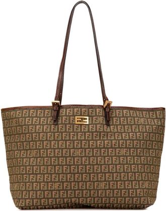 Fendi Pre-owned Tote Bags, female, Brown, Size: ONE SIZE Pre-owned Large Zucchino Canvas Tote